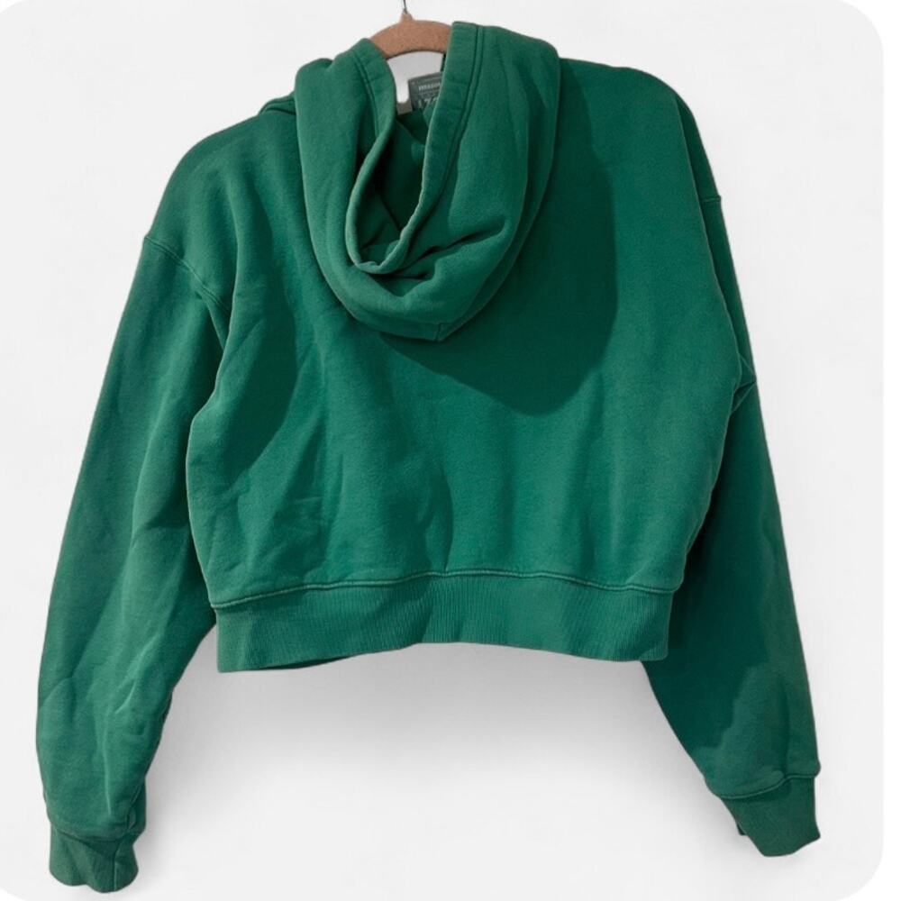 Aritzia TNA Cozy Fleece Green Boyfriend Zip Hoodie Oversized Small - Picture 5 of 9